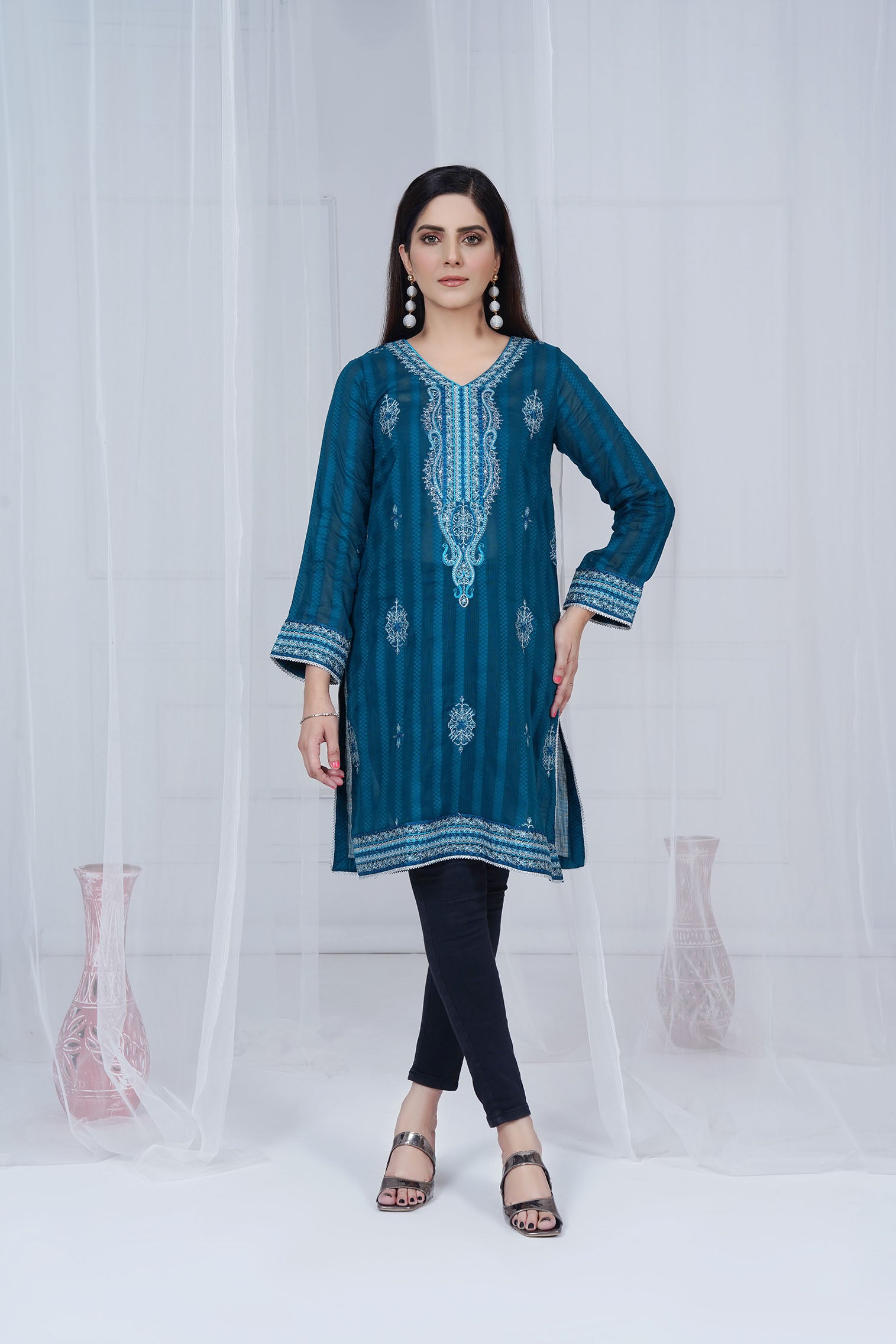2 Pc Embroidered Shirt & Trouser