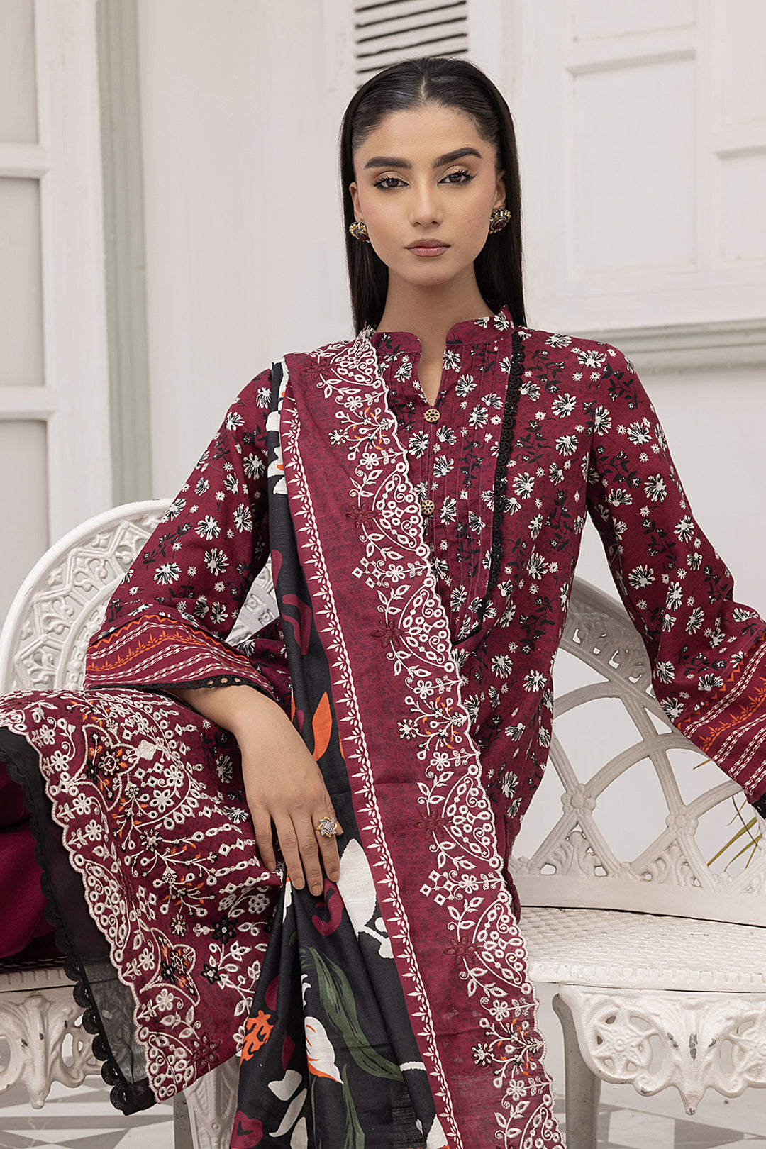3-PC Embroided Khaddar