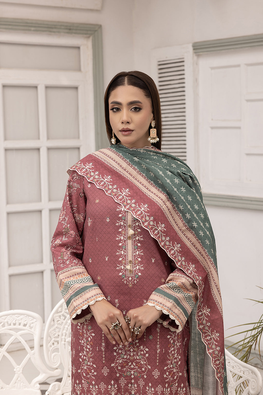 3-PC Embroided Khaddar