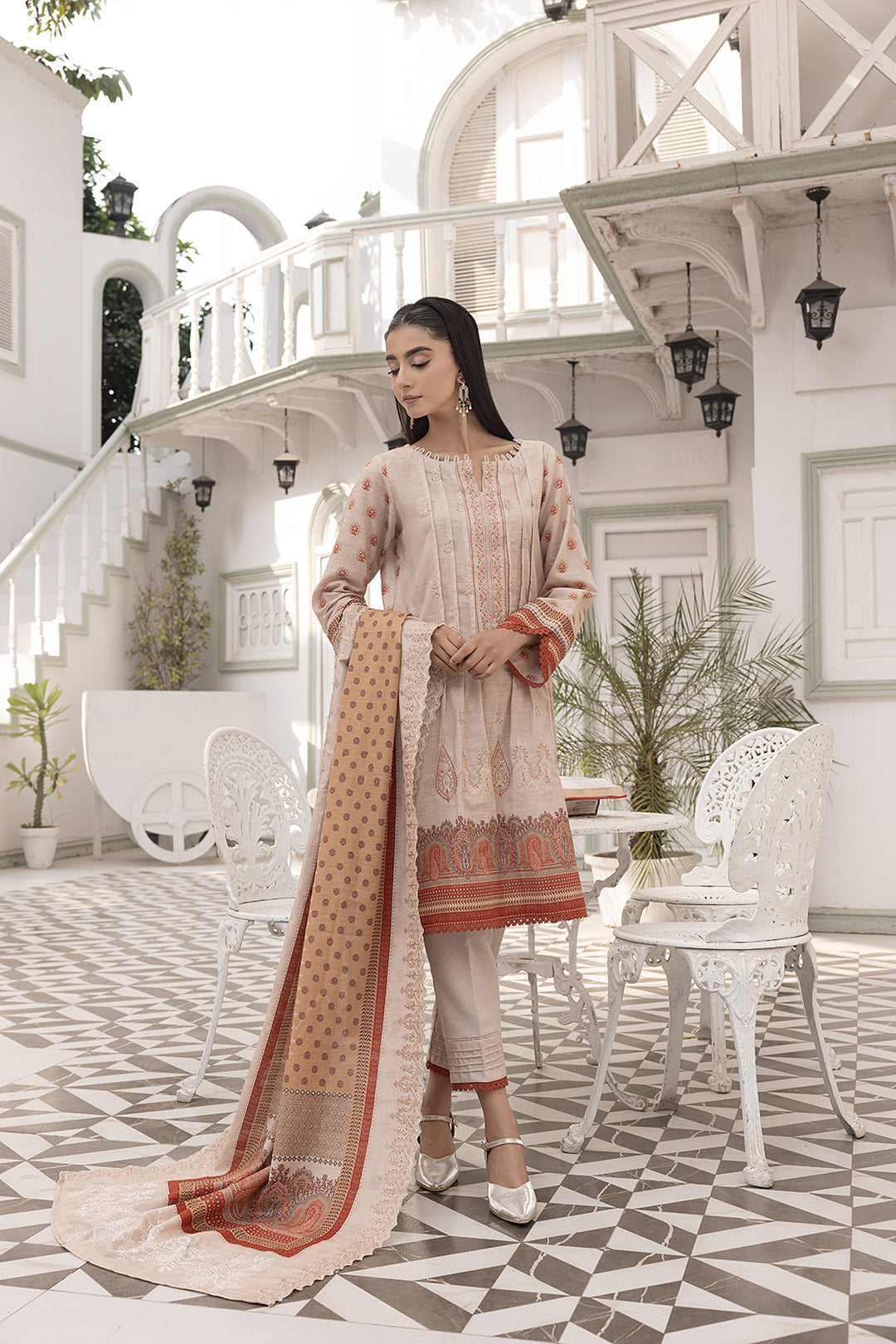 3-PC Embroided Khaddar