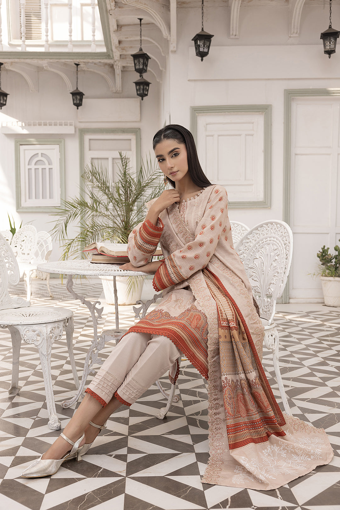 3-PC Embroided Khaddar