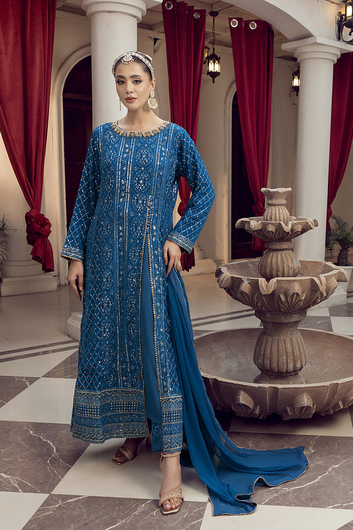 4-PC Embroided Chiffon