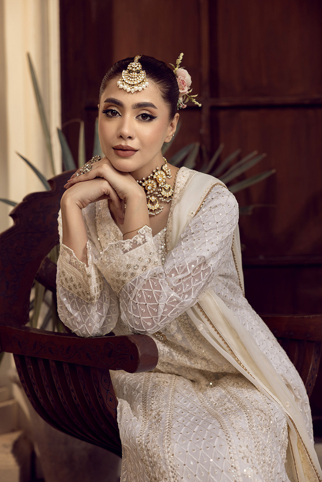 4-PC Embroided Chiffon