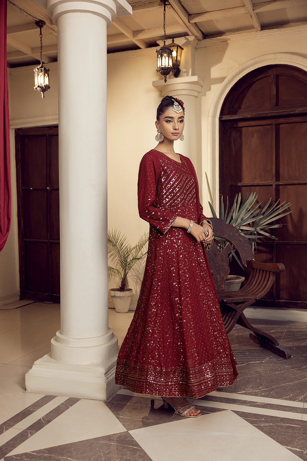 4-PC Embroided Chiffon