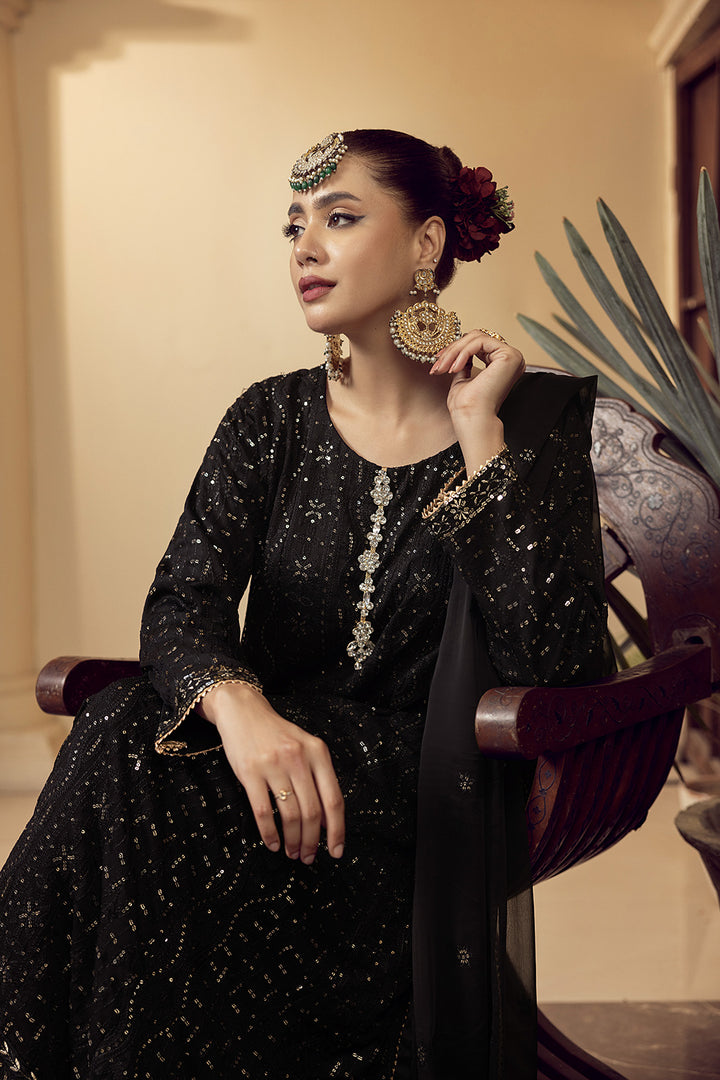 4-PC Embroided Chiffon