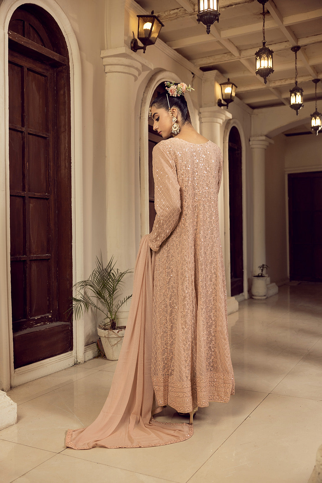 4-PC Embroided Chiffon