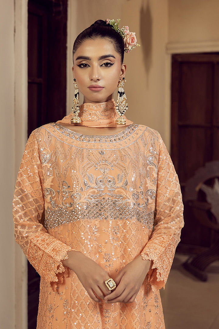 4-PC Embroided Chiffon