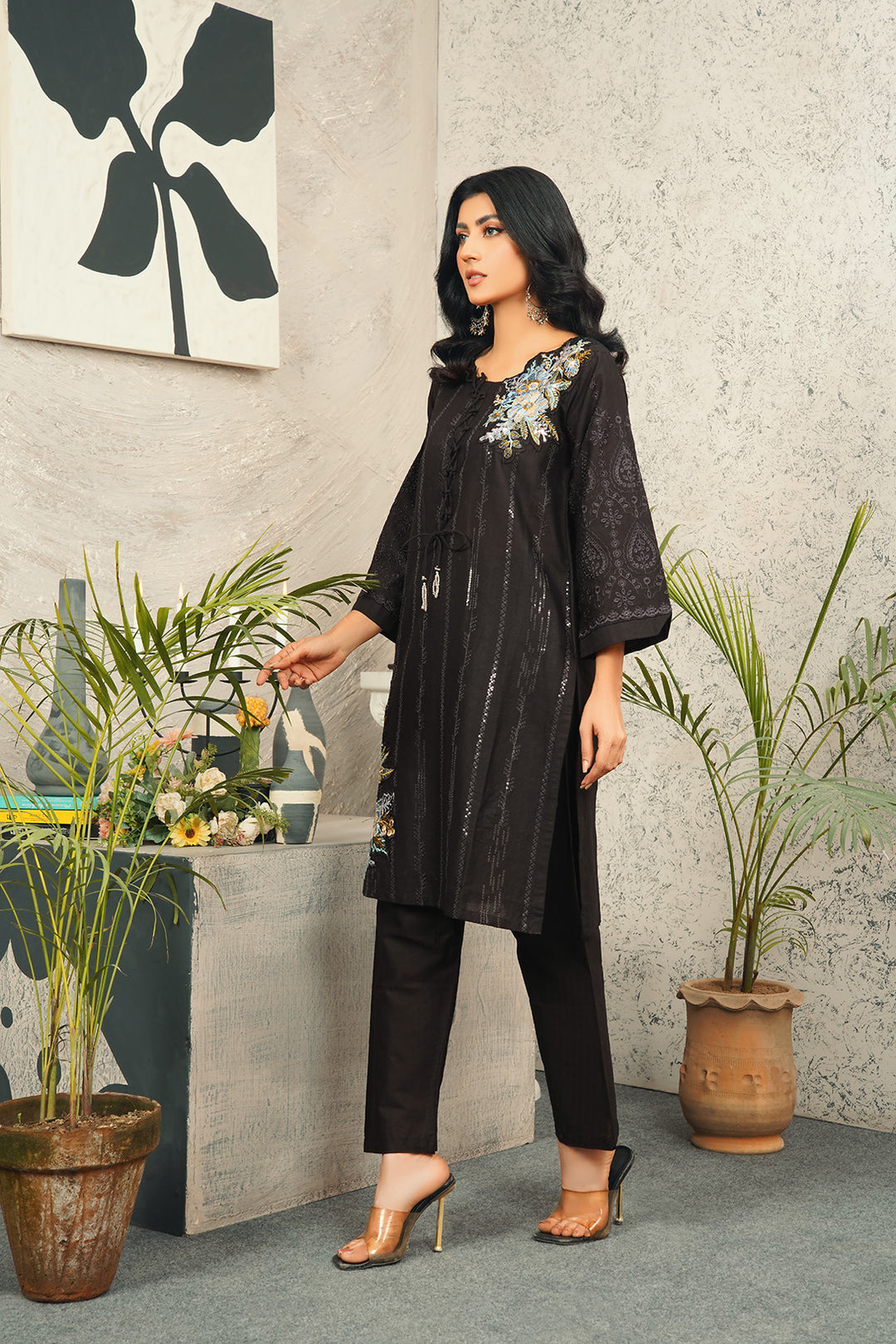 2 Piece Cambric Embroidered Shirt & Trouser