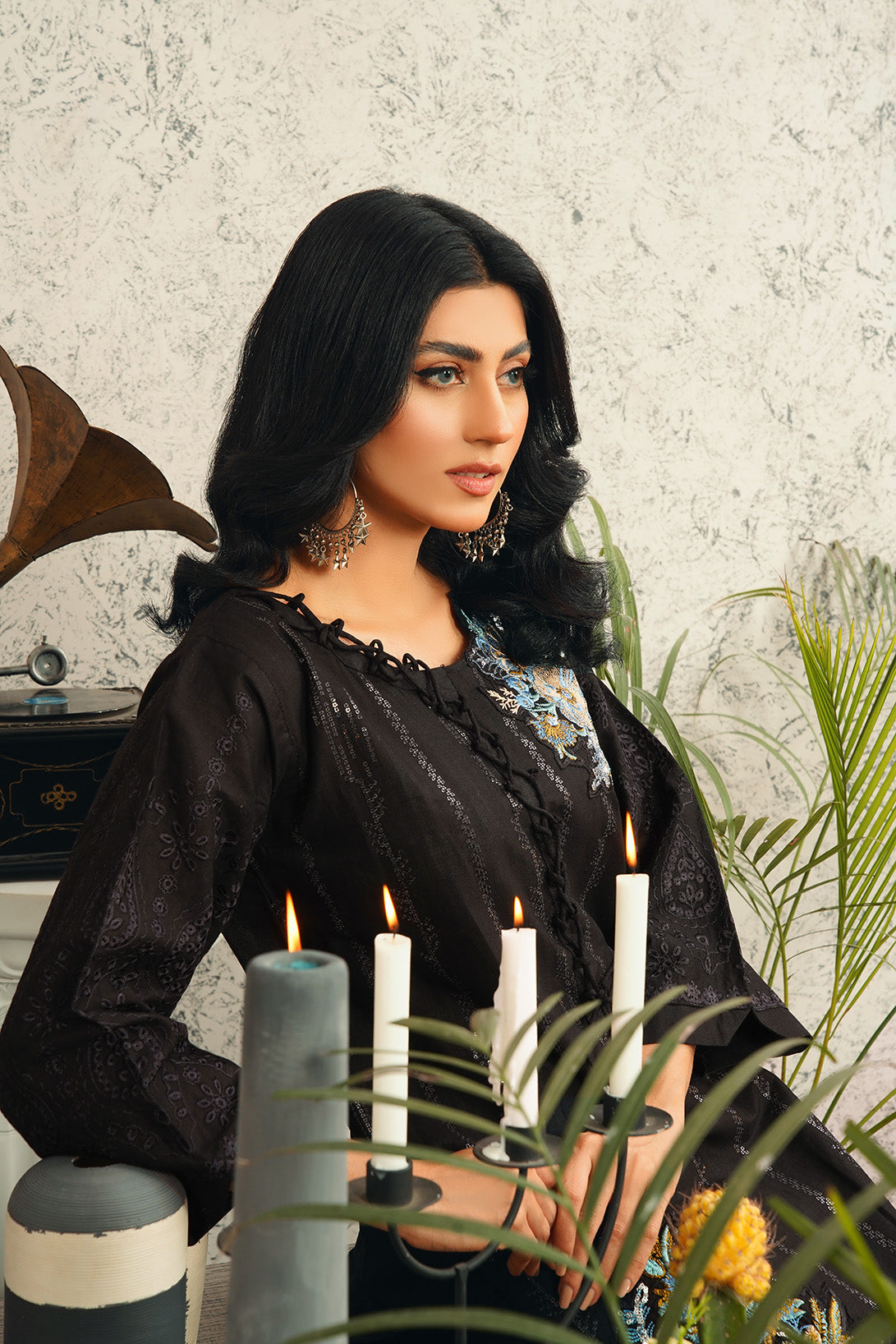 2 Piece Cambric Embroidered Shirt & Trouser