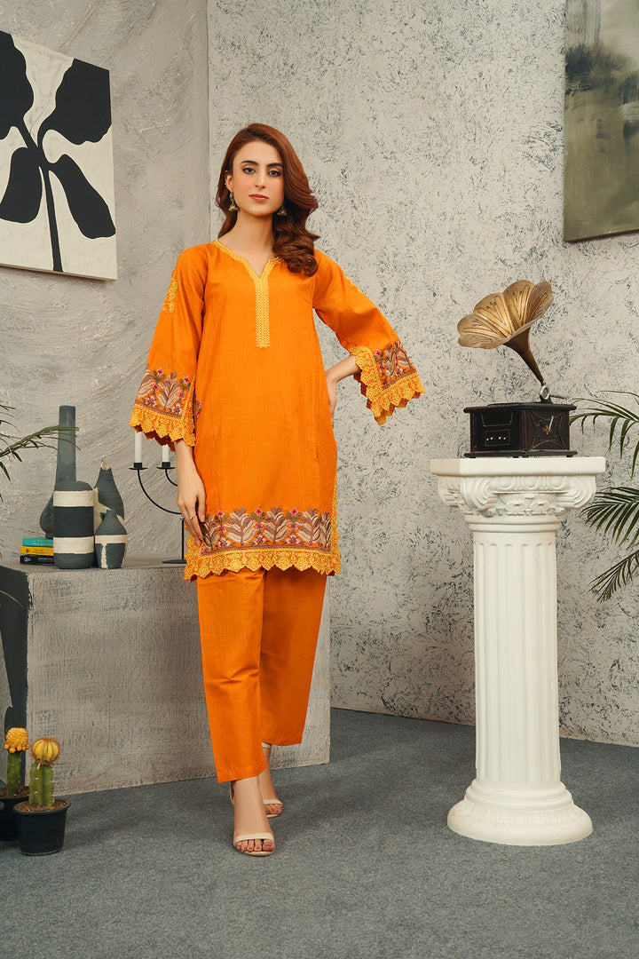 2 Piece Cambric Embroidered Shirt & Trouser