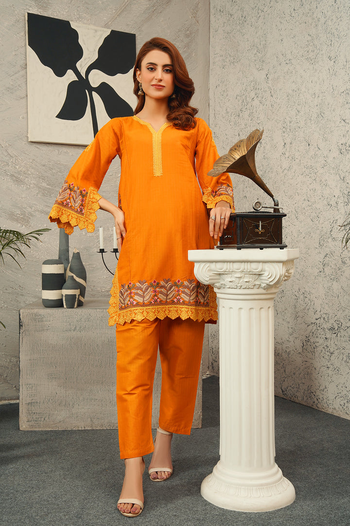 2 Piece Cambric Embroidered Shirt & Trouser