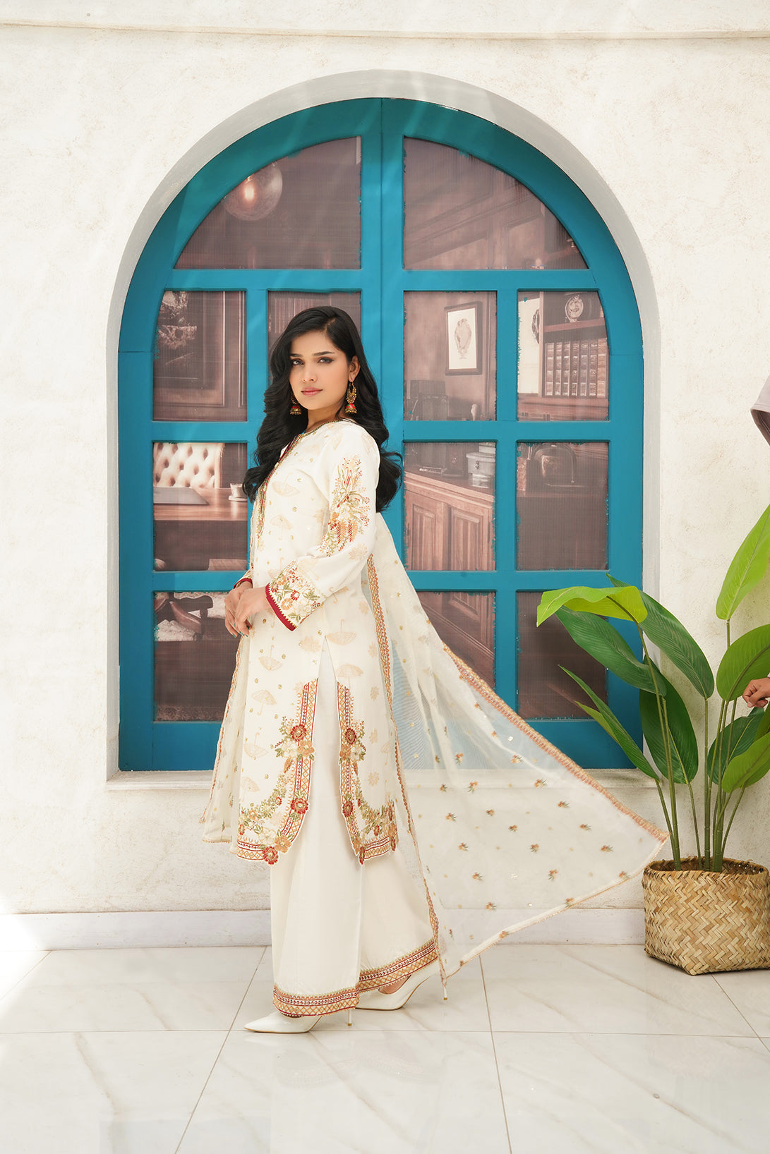 3-PC Casual Embroidered Jacquard