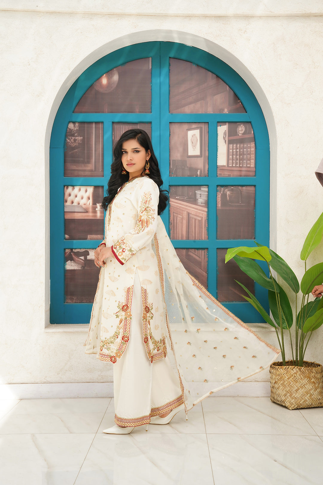 3-PC Casual Embroidered Jacquard
