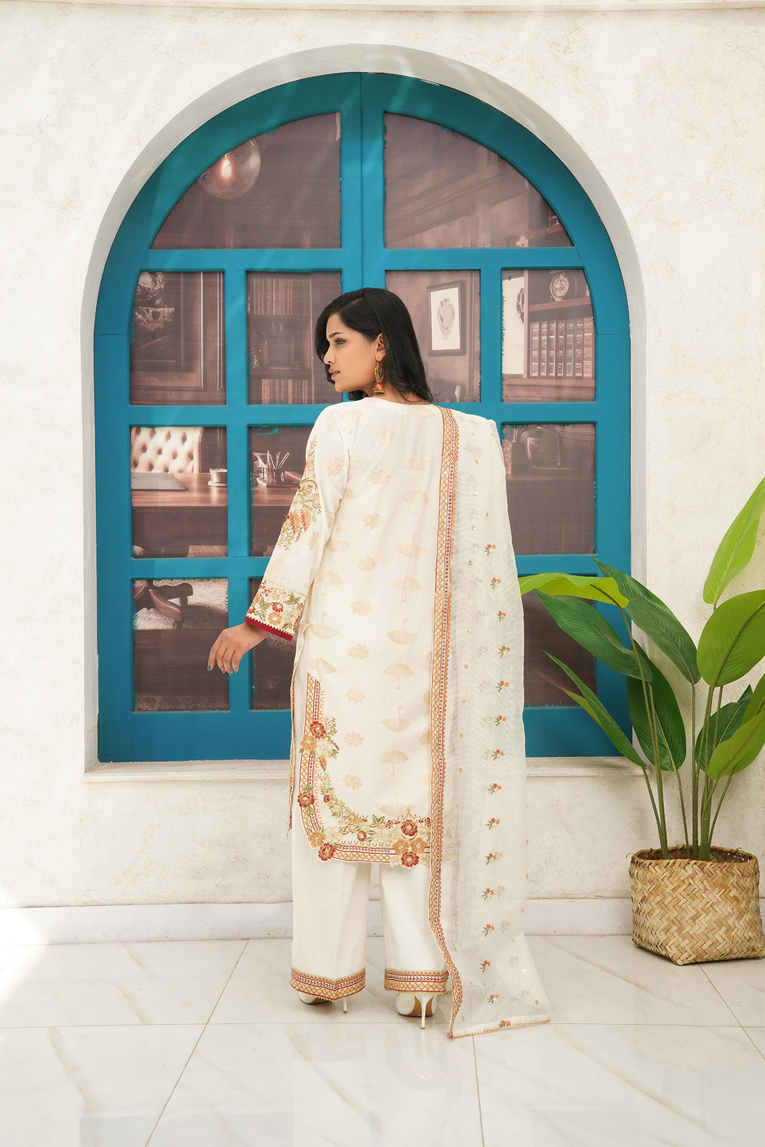 3-PC Casual Embroidered Jacquard