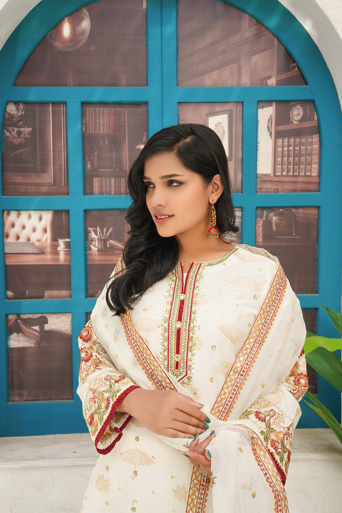 3-PC Casual Embroidered Jacquard