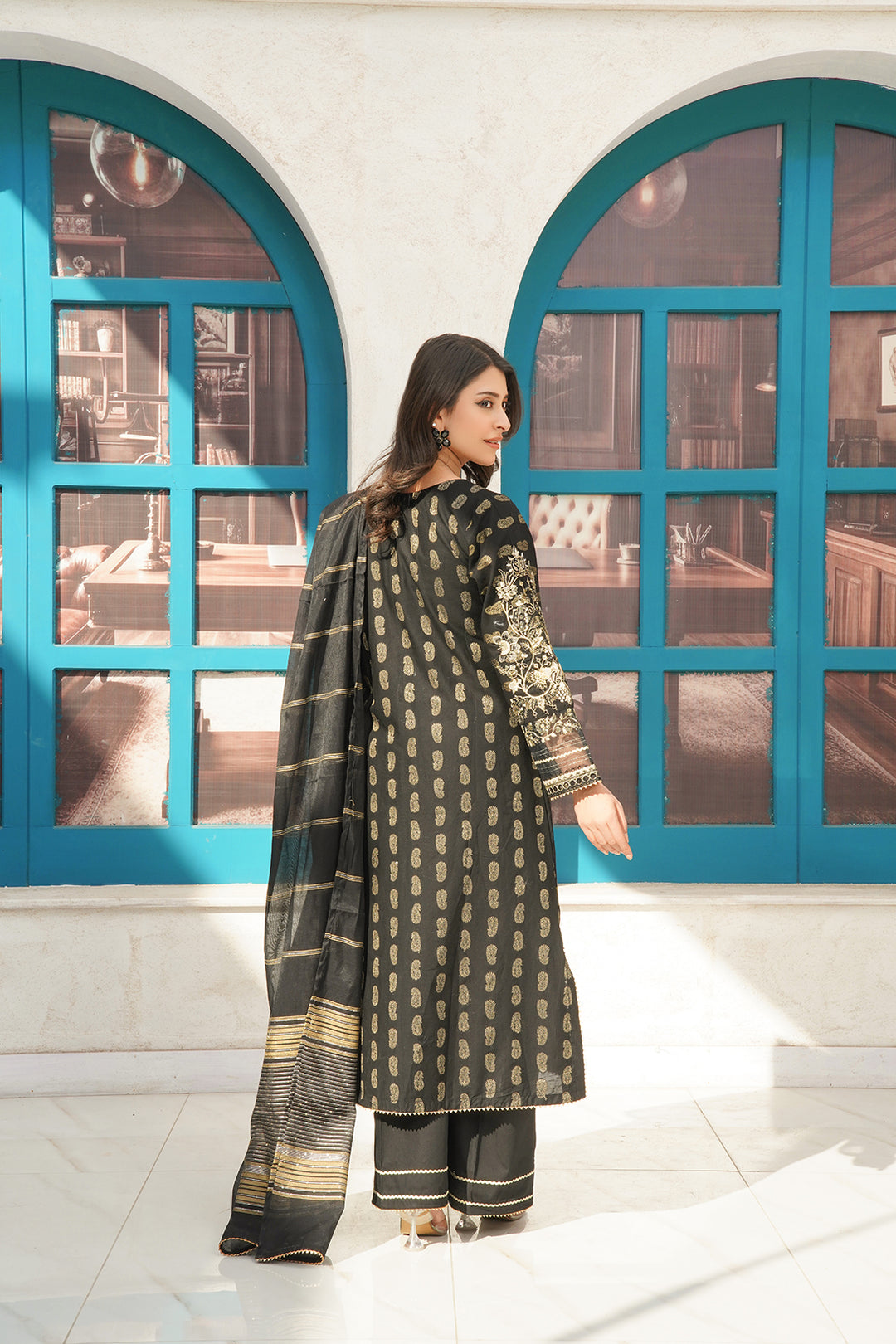 3-PC Casual Embroidered Jacquard