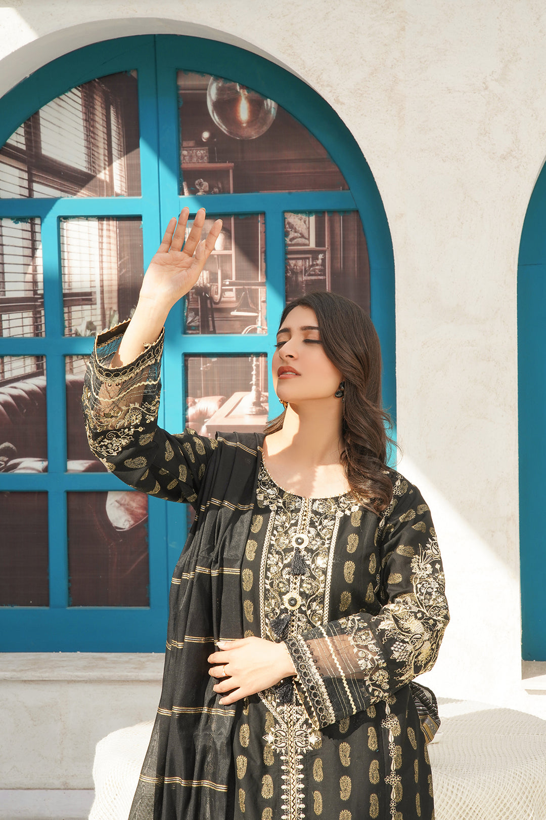 3-PC Casual Embroidered Jacquard