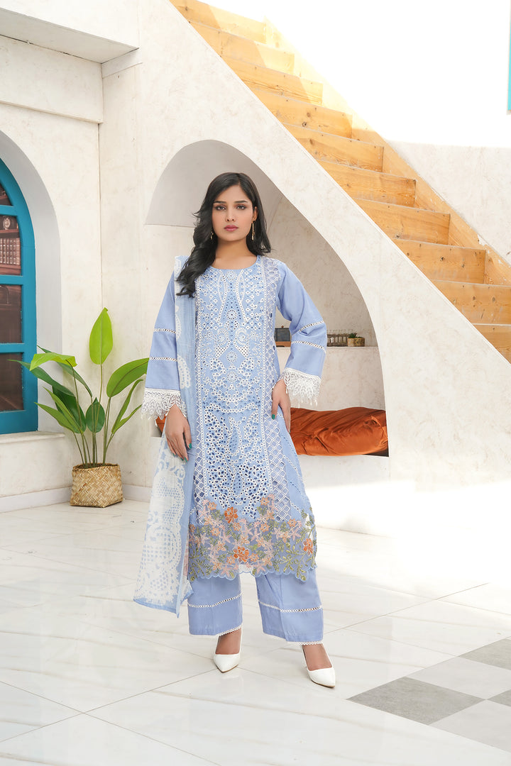 3-PC Casual Embroidered Jacquard