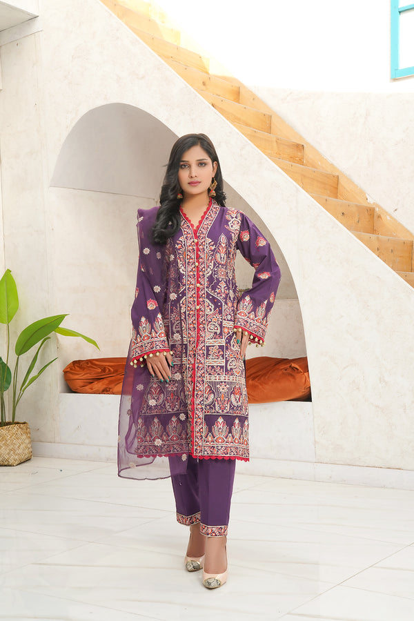 3-PC Embroidered Luxury Lawn