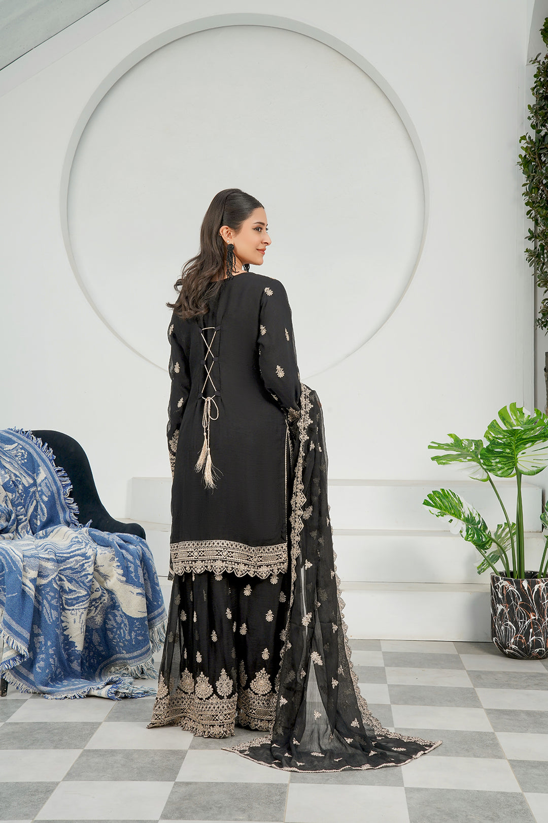 3-PC Fancy Embroidered Dress