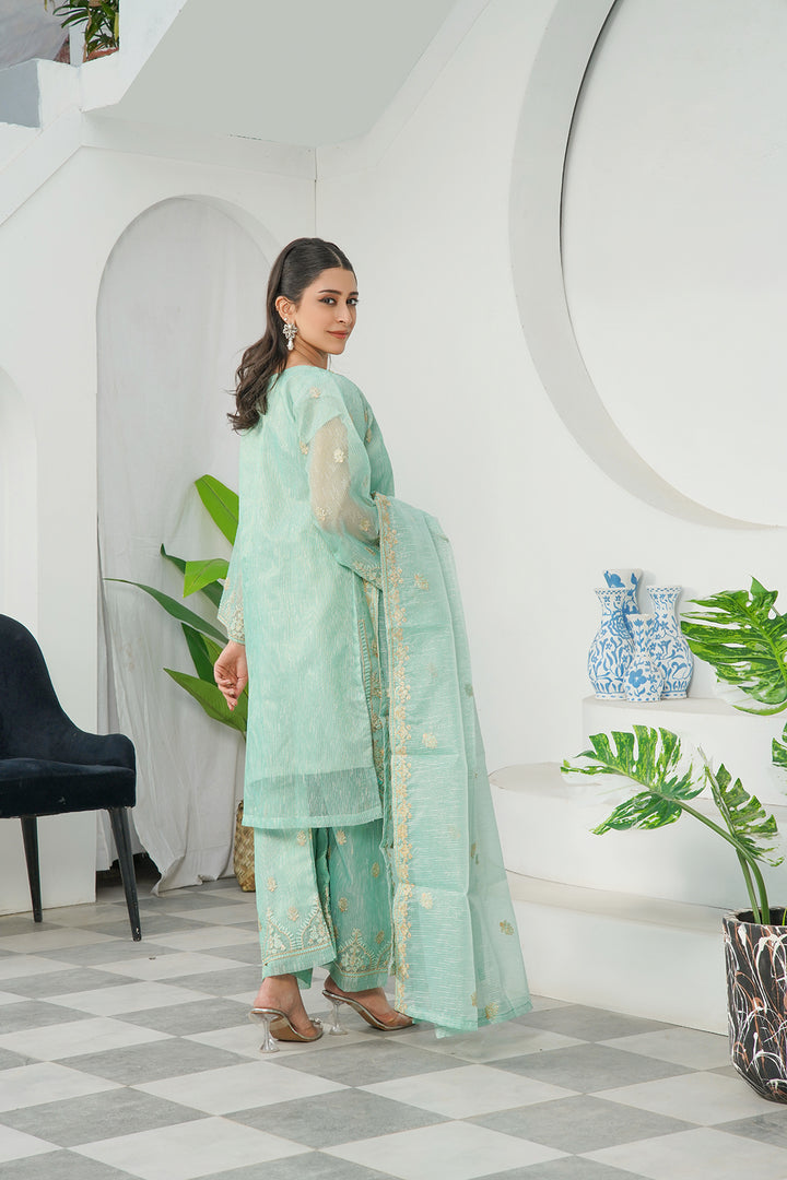 3-PC Fancy Embroidered Organza