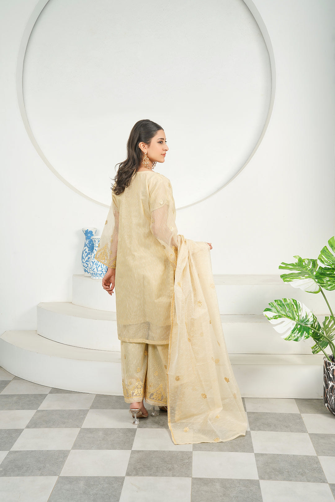 3-PC Fancy Embroidered Organza