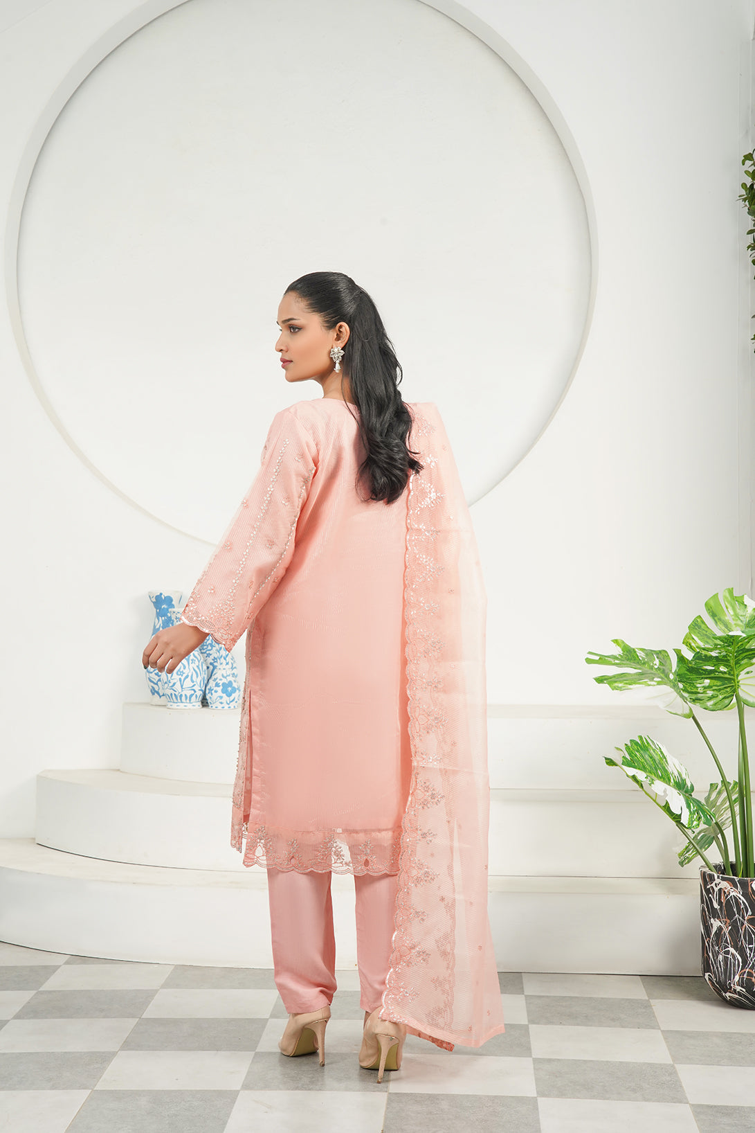 3-PC Fancy Embroidered Organza