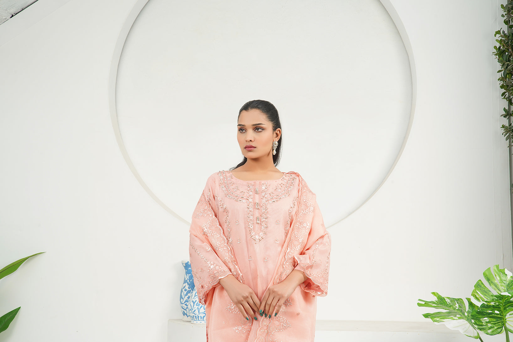 3-PC Fancy Embroidered Organza