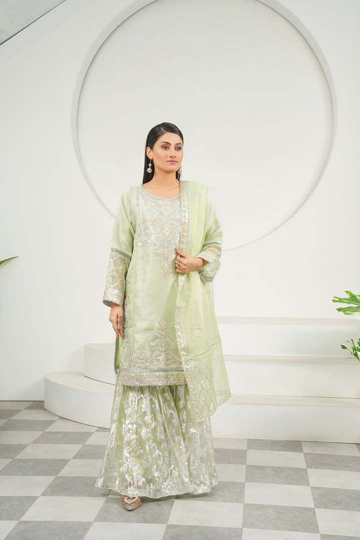 3-PC Fancy Embroidered Organza