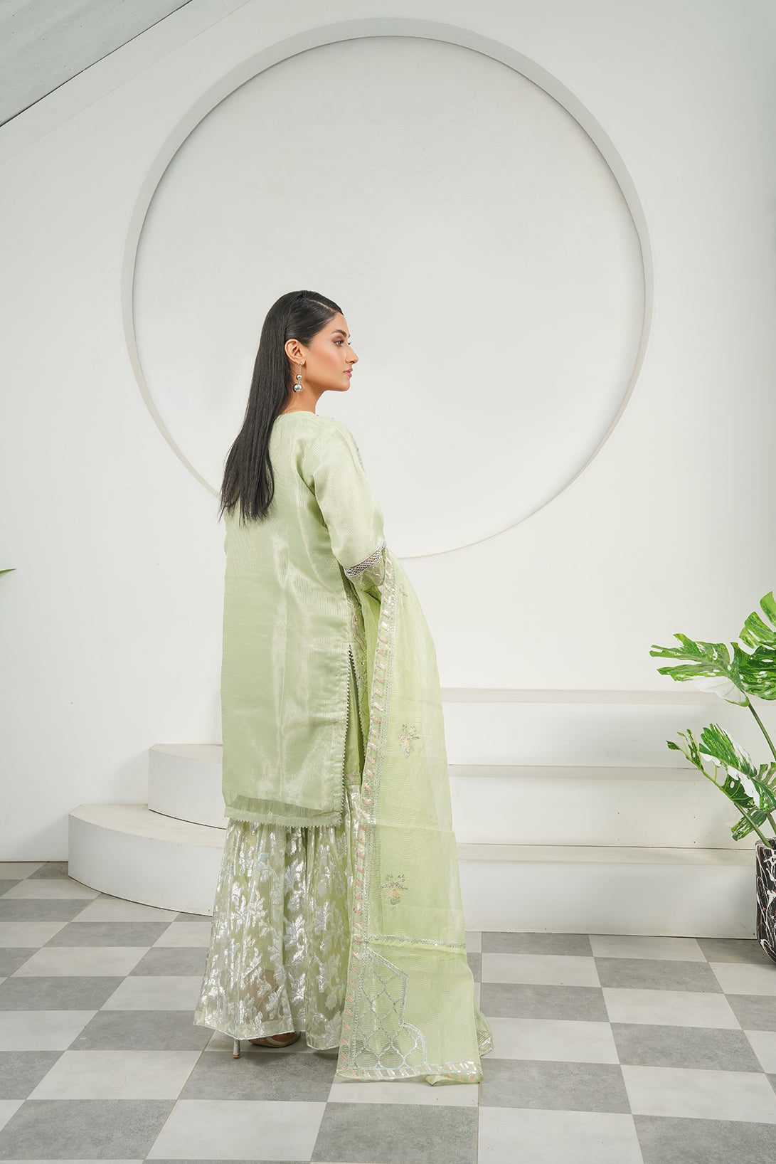 3-PC Fancy Embroidered Organza