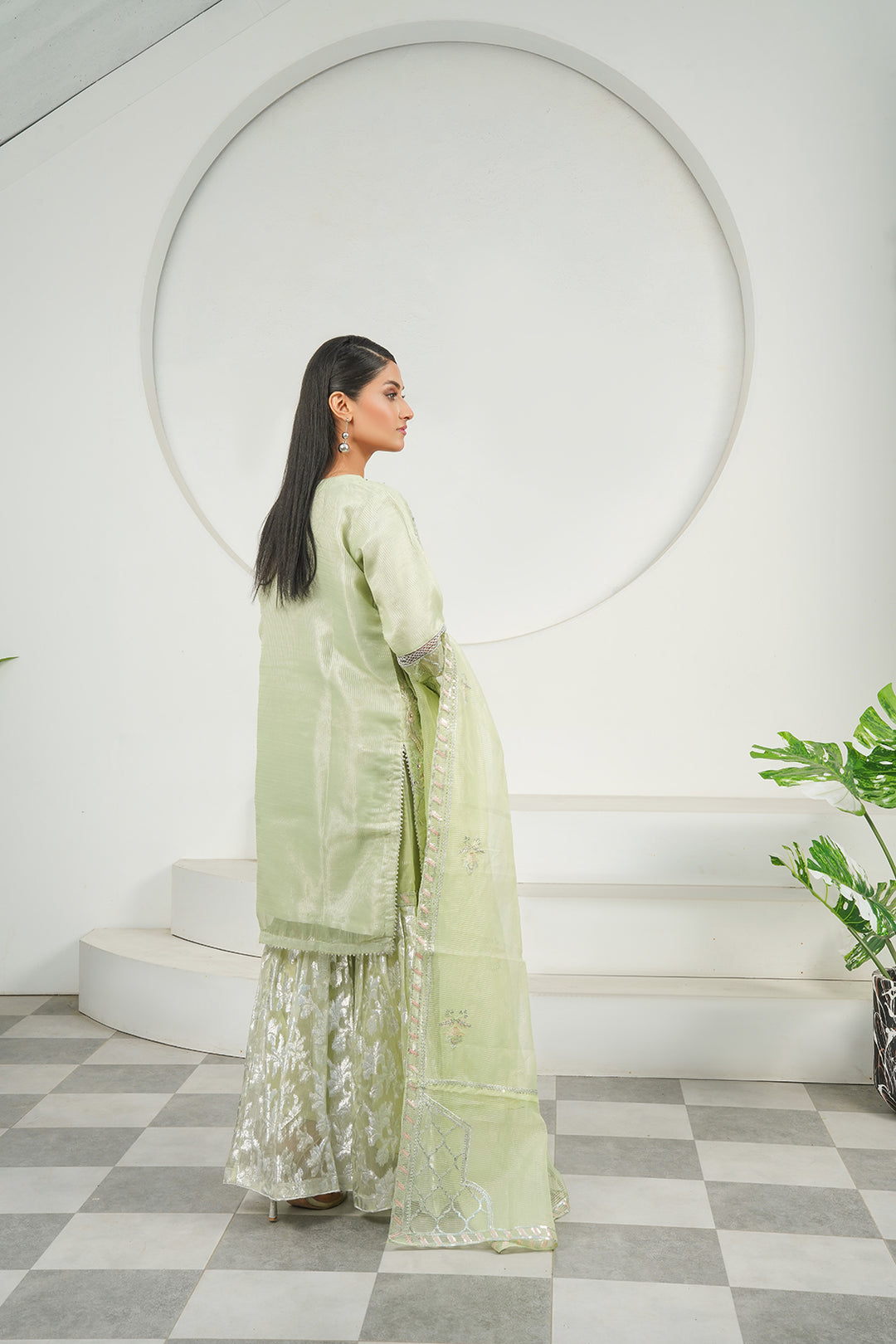 3-PC Fancy Embroidered Organza