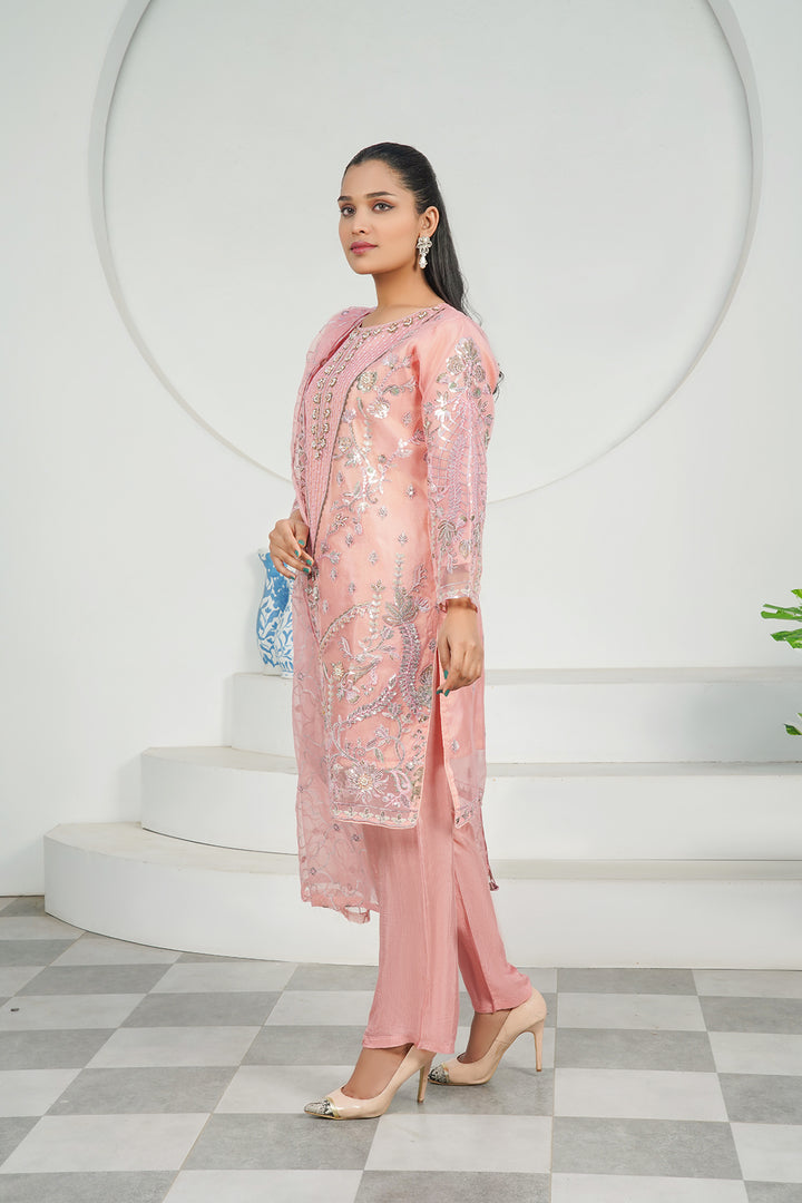 3-PC Fancy Embroidered Organza