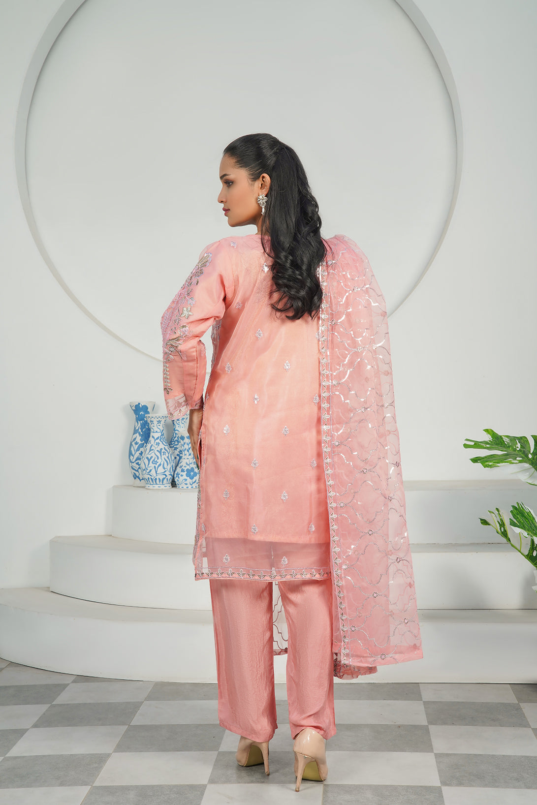 3-PC Fancy Embroidered Organza