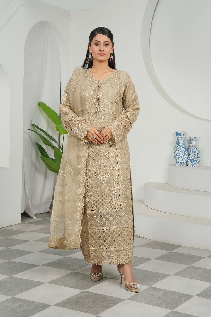 3-PC Embroidered Cambric