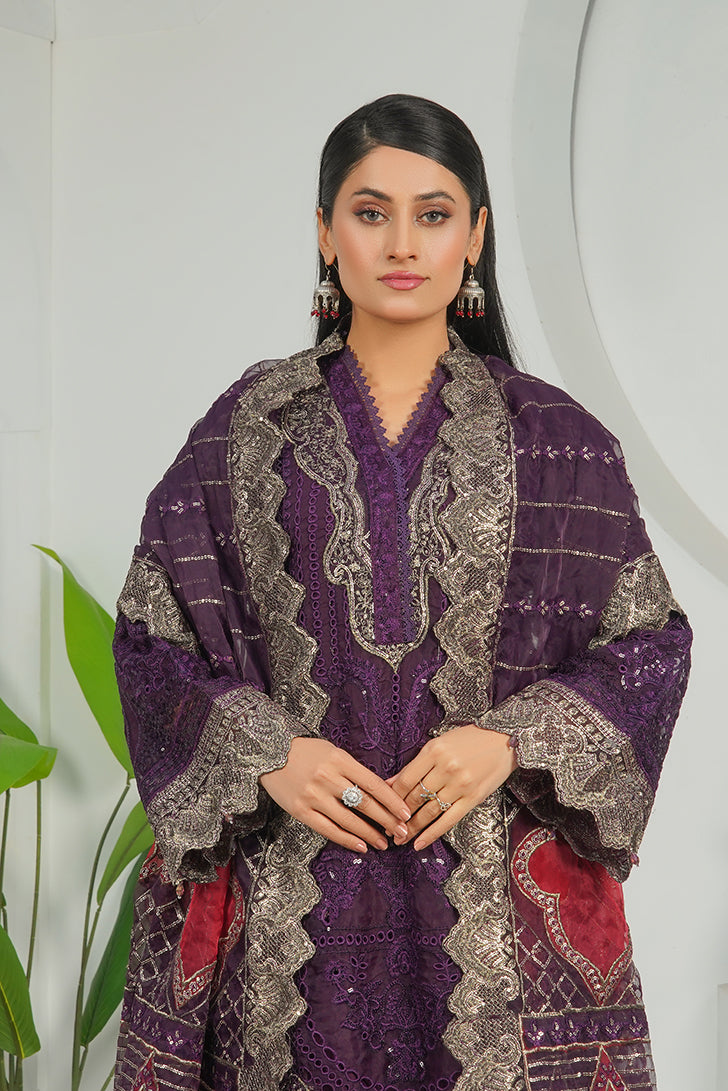 3-PC Embroidered Cambric