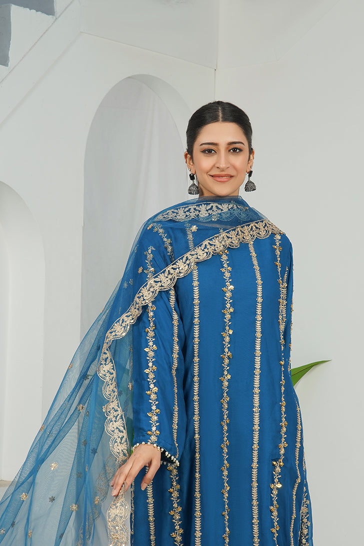 3-PC Fancy Embroidered Dress
