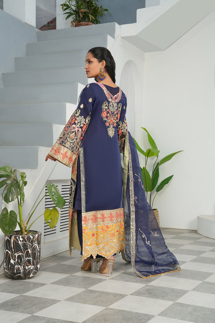 3-PC Fancy Embroidered Dress