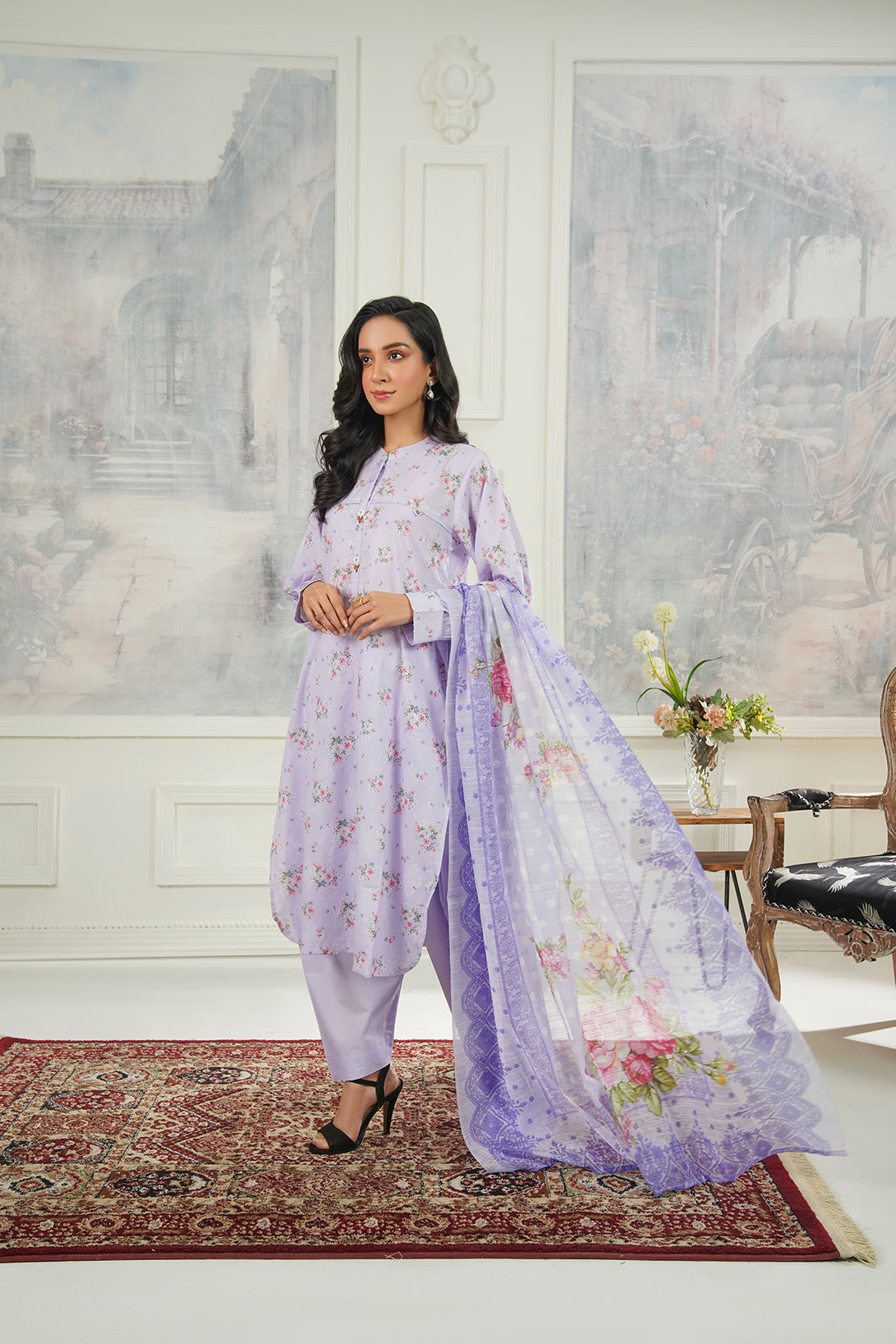 3-PC Fancy Embroidered Self Jacquard