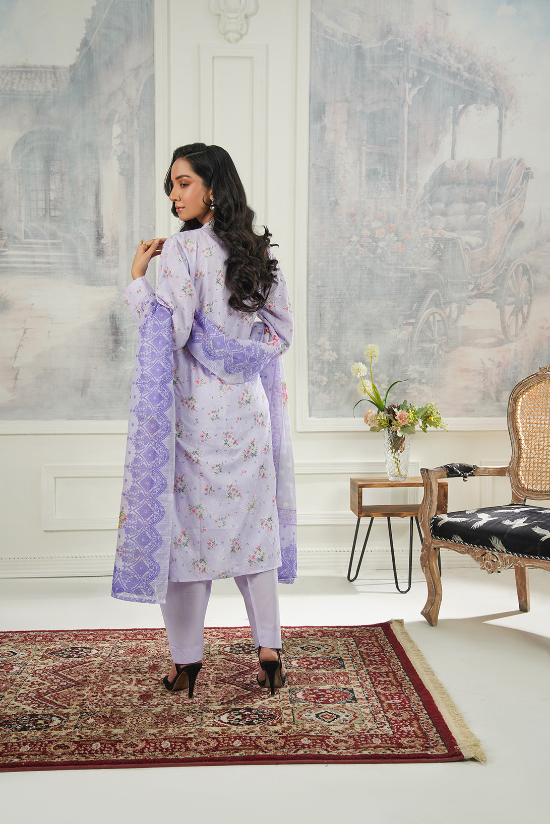 3-PC Fancy Embroidered Self Jacquard