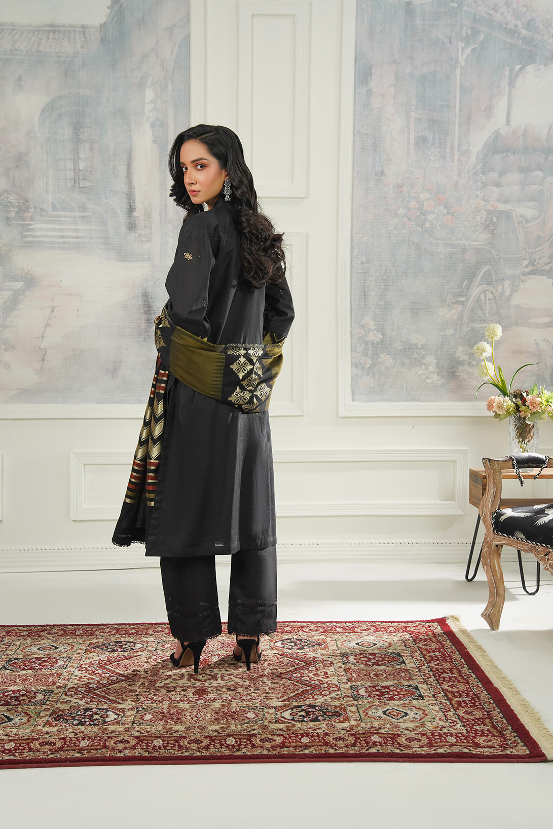 3-PC Casual Embroidered Cambric