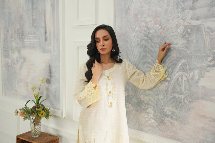 2-PC Embroidered Cambric