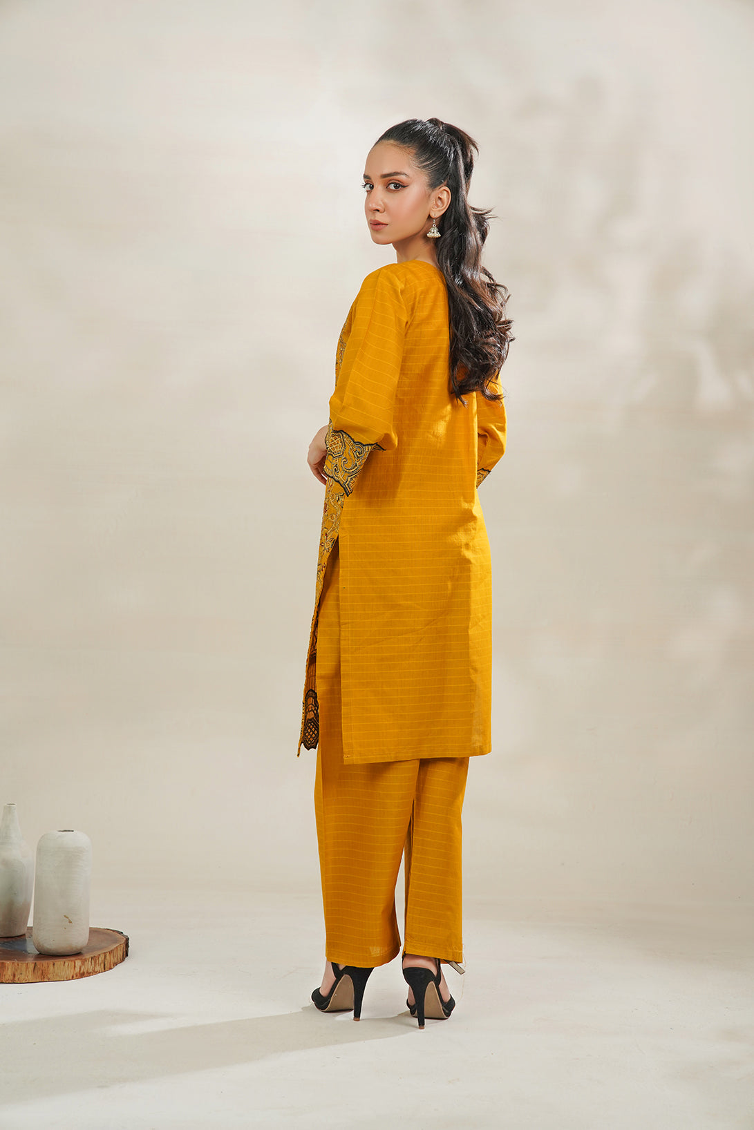 2-PC Embroidered Cambric
