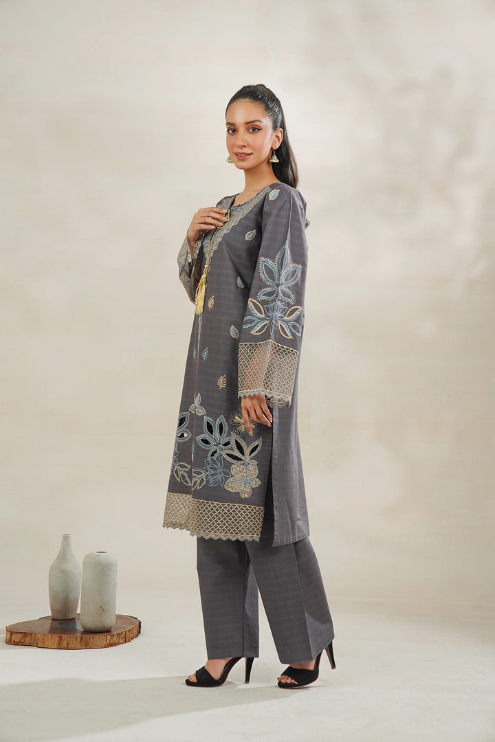 2-PC Embroidered Cambric