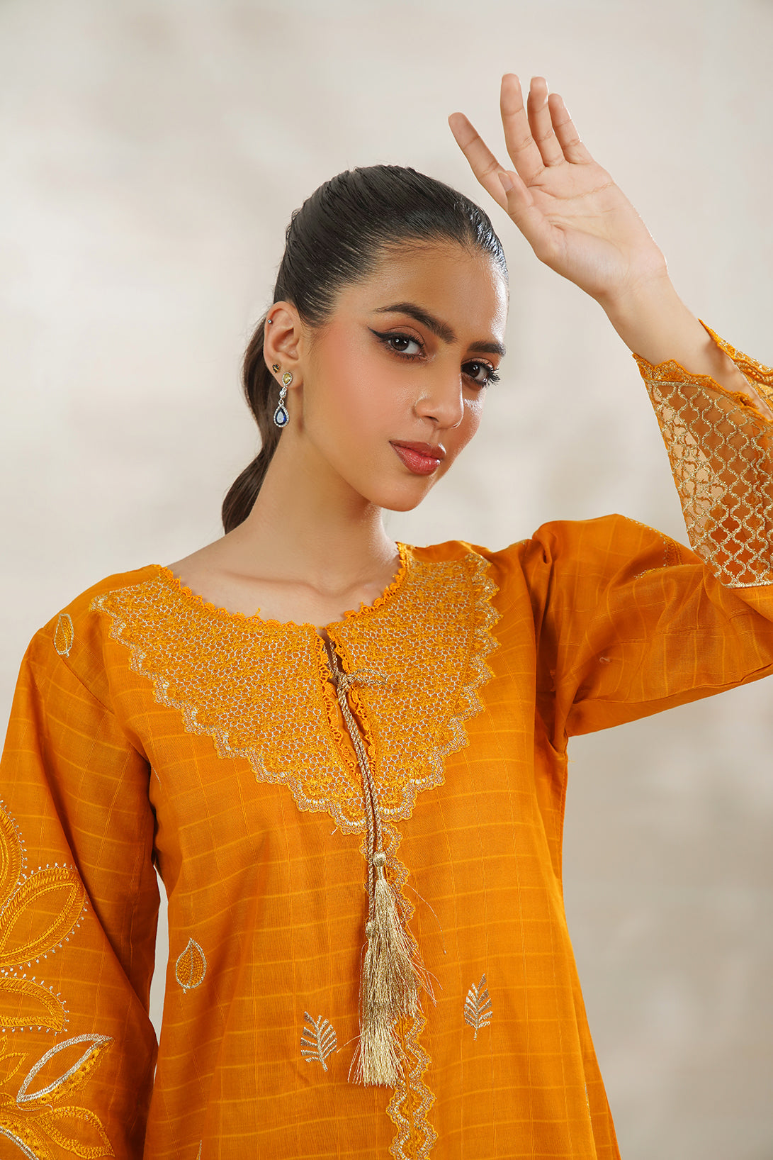2-PC Embroidered Cambric
