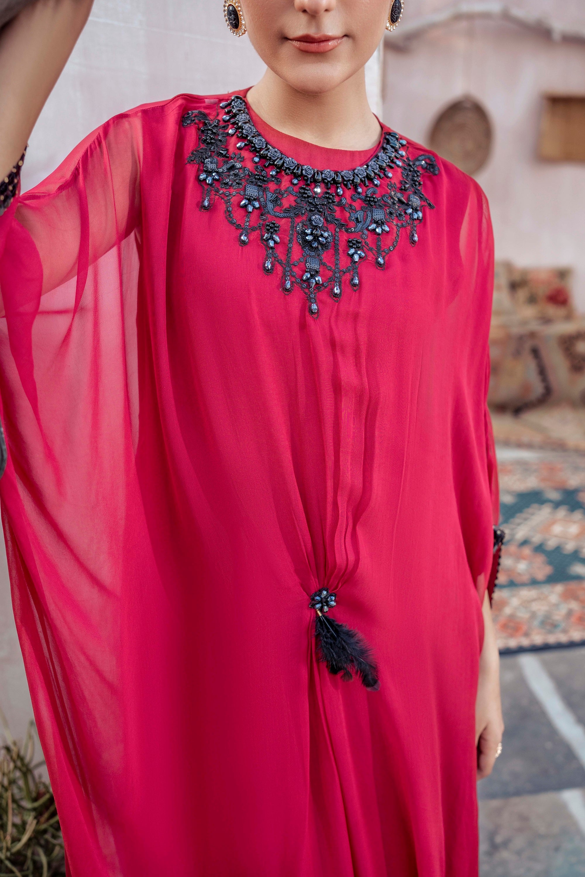 1-PC Formal Embroidered chiffon
