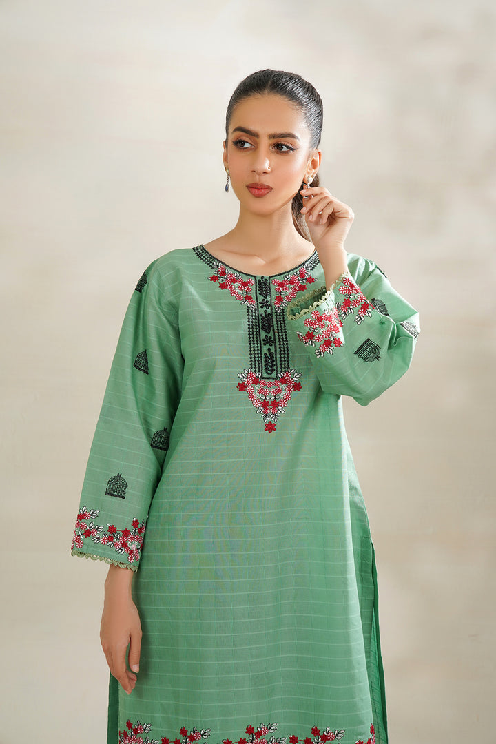 2-PC Embroidered Cambric