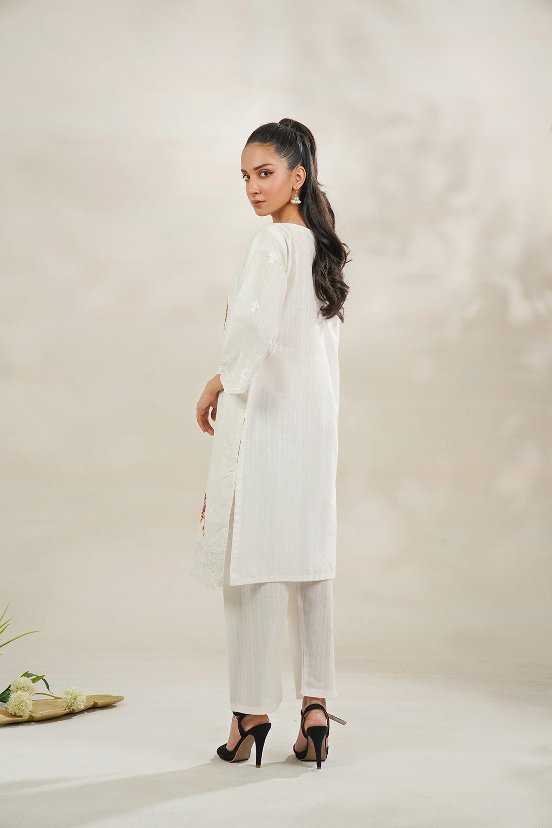 2-PC Embroidered Cambric