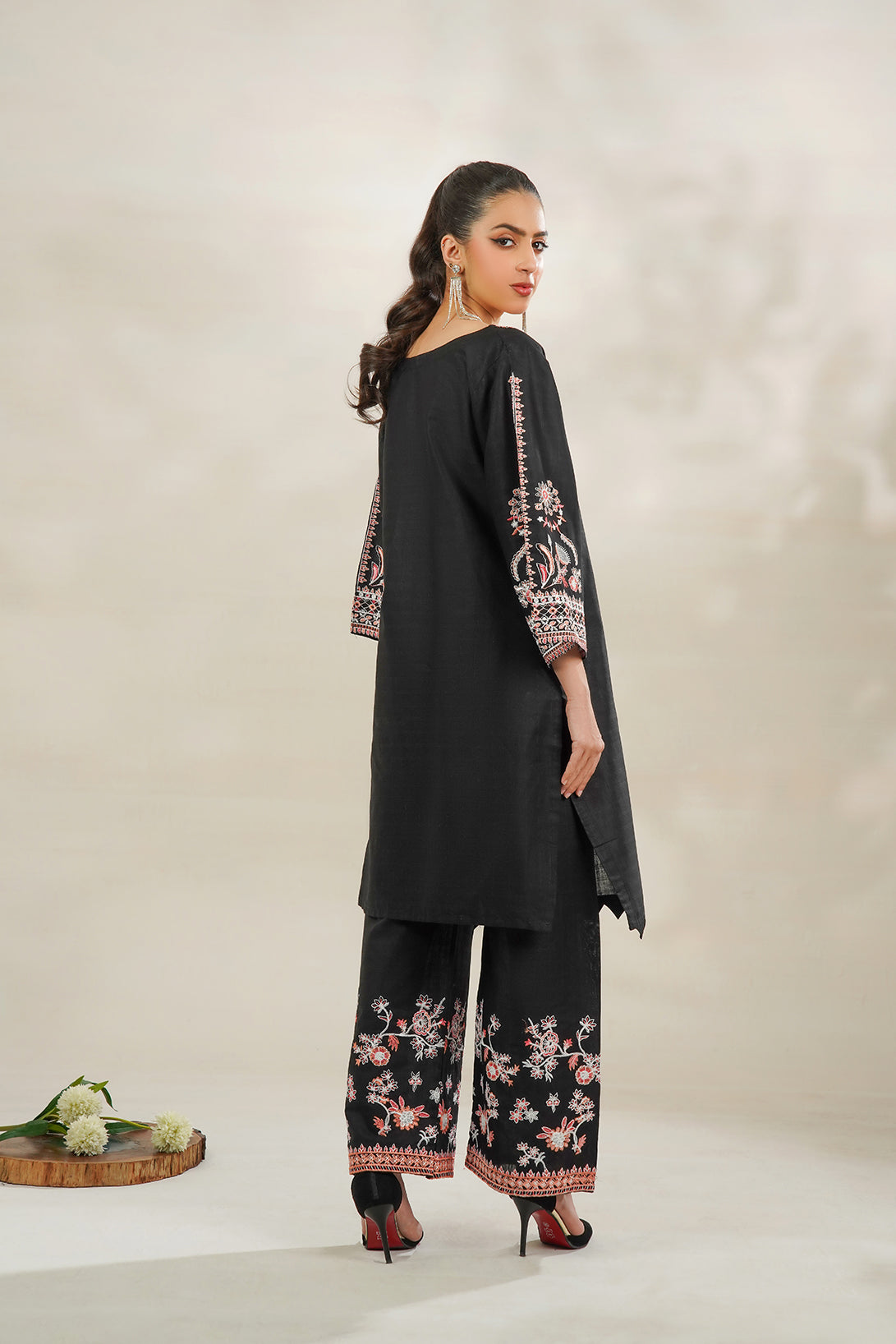 2-PC Embroidered Cambric