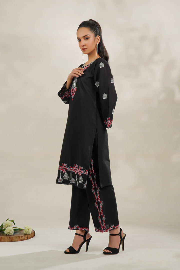 2-PC Embroidered Cambric