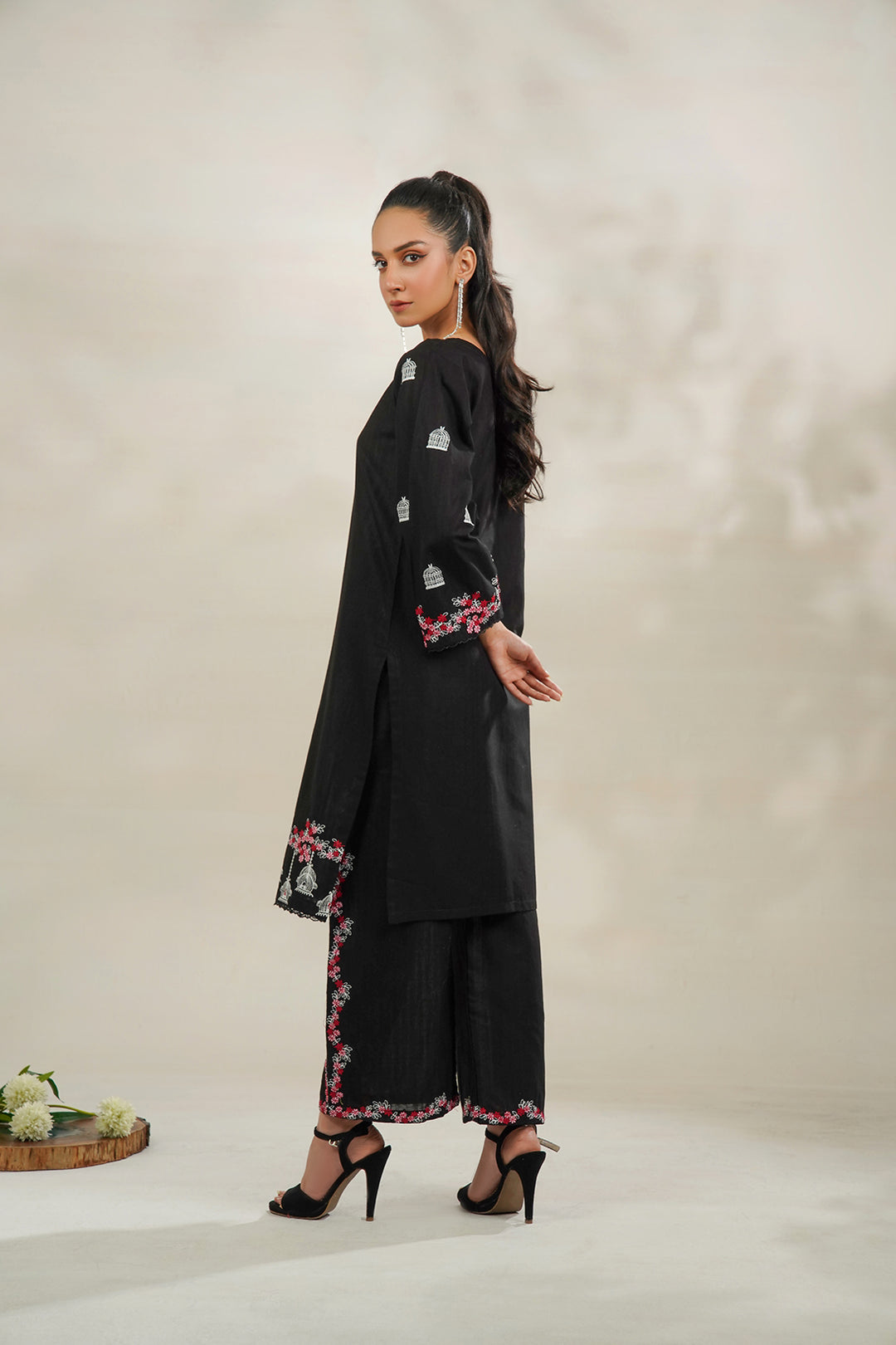 2-PC Embroidered Cambric
